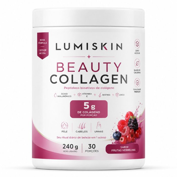 LumiSkin Beauty Collagen 240g sabor frutas vermelhas